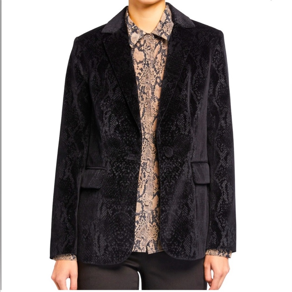 FRAME velvet snake print blazer jacket Sz 8